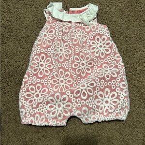 Gymboree Pink and White Baby Romper